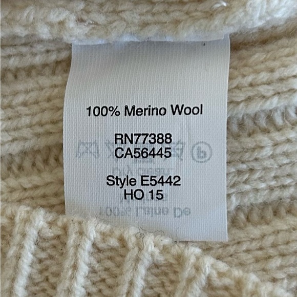 MADEWELL 100% Merino Wool Turtleneck Long Sleeves Sweater Dress Ivory Medium - Picture 10 of 11